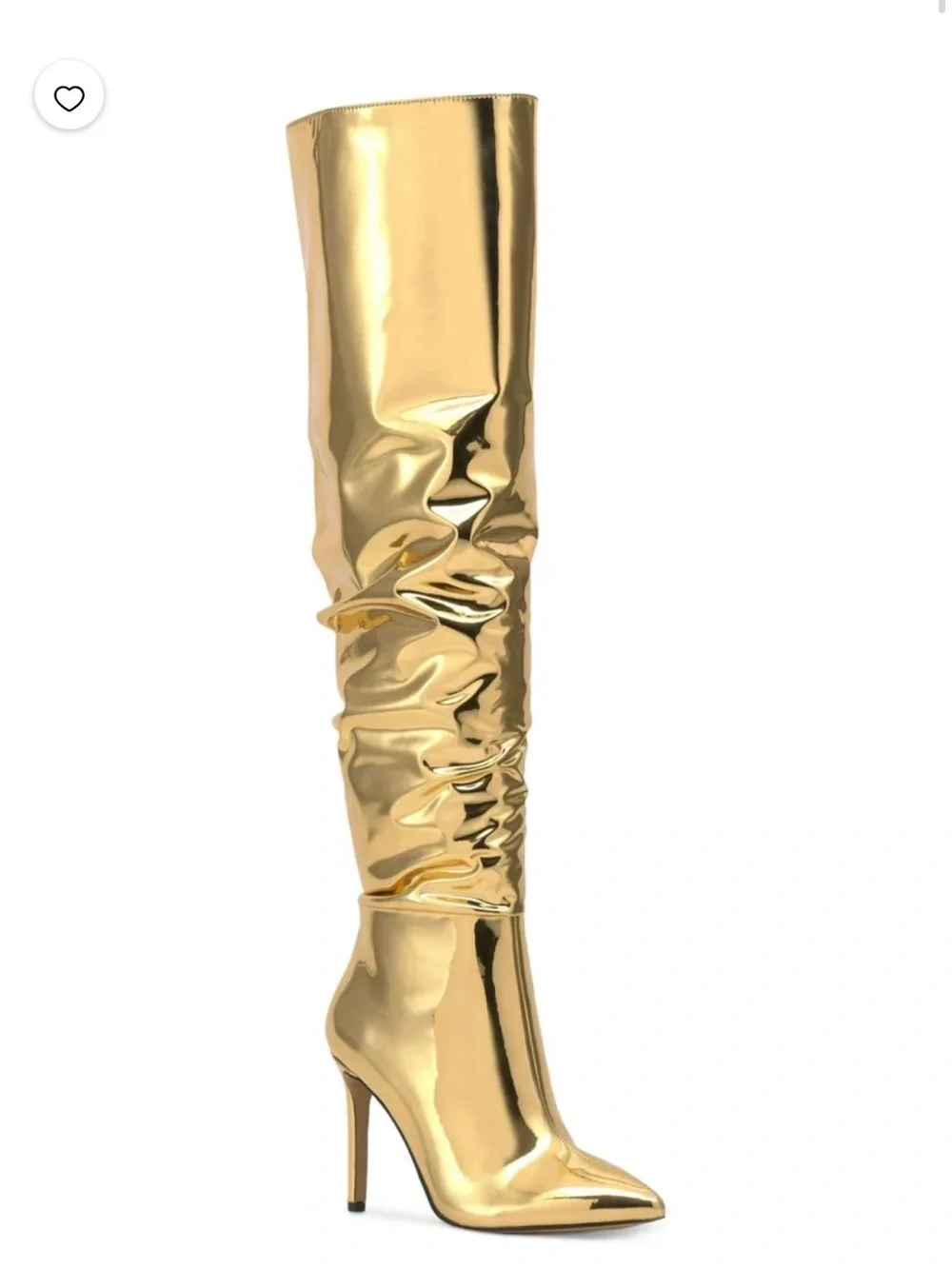 Macy's Gold Metallic Over-the-Knee Stiletto Boots